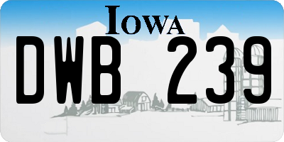 IA license plate DWB239