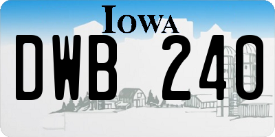 IA license plate DWB240