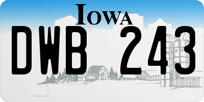 IA license plate DWB243