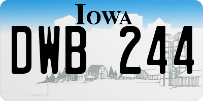 IA license plate DWB244