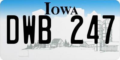 IA license plate DWB247
