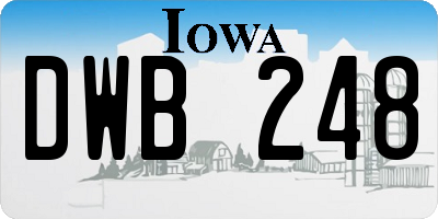 IA license plate DWB248
