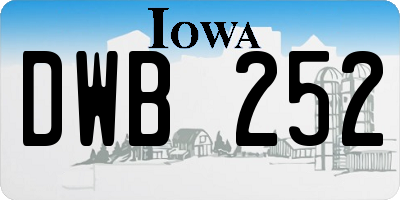 IA license plate DWB252