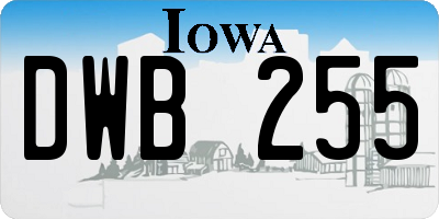 IA license plate DWB255