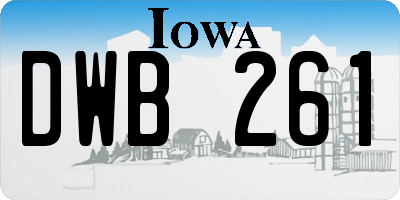 IA license plate DWB261