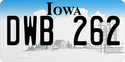 IA license plate DWB262
