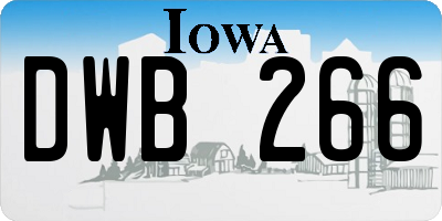 IA license plate DWB266