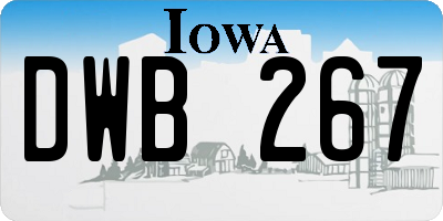 IA license plate DWB267