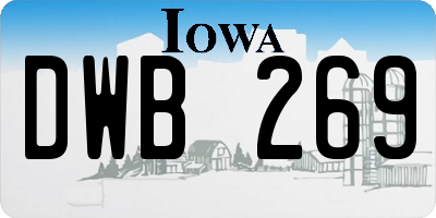 IA license plate DWB269