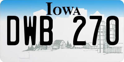 IA license plate DWB270