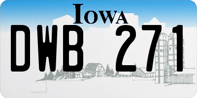 IA license plate DWB271