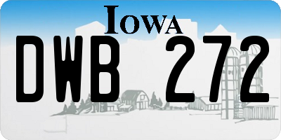 IA license plate DWB272