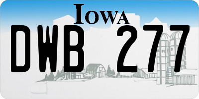 IA license plate DWB277