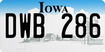 IA license plate DWB286