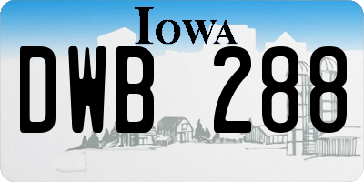 IA license plate DWB288