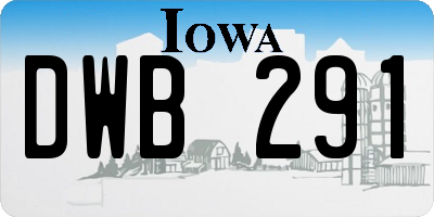 IA license plate DWB291