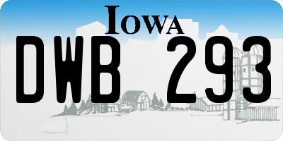 IA license plate DWB293