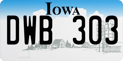 IA license plate DWB303