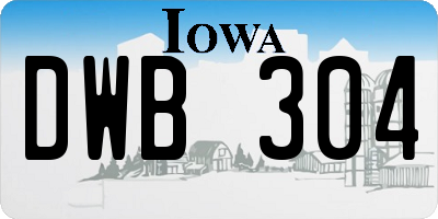 IA license plate DWB304