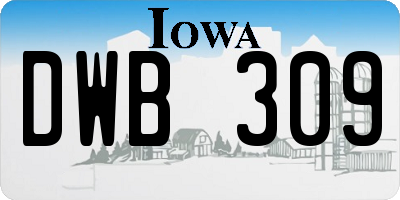 IA license plate DWB309