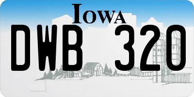 IA license plate DWB320