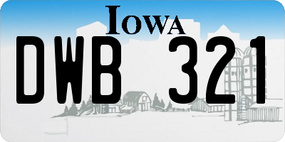 IA license plate DWB321