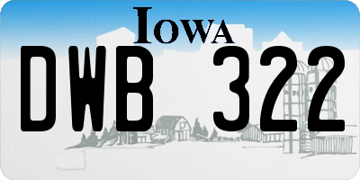 IA license plate DWB322