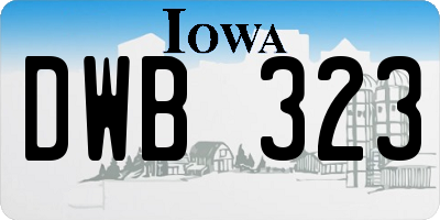 IA license plate DWB323