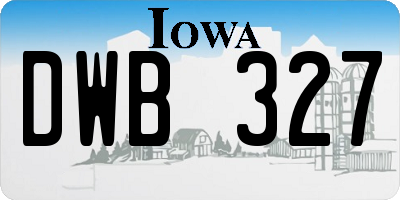 IA license plate DWB327