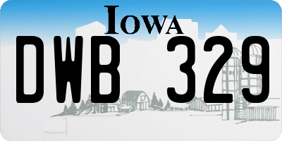 IA license plate DWB329