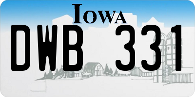 IA license plate DWB331