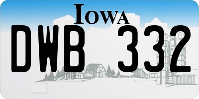 IA license plate DWB332