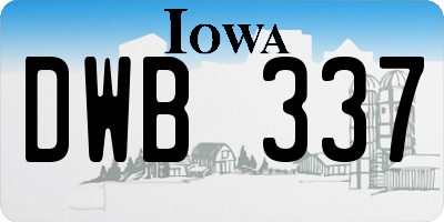 IA license plate DWB337