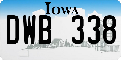 IA license plate DWB338