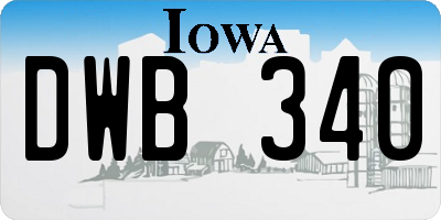 IA license plate DWB340
