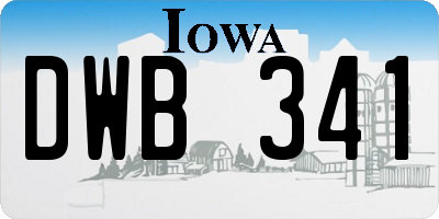 IA license plate DWB341