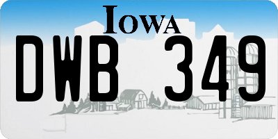IA license plate DWB349