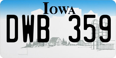 IA license plate DWB359