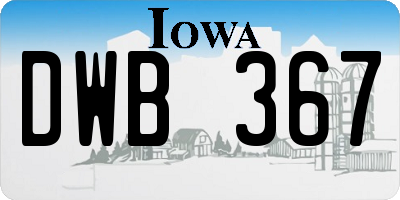 IA license plate DWB367