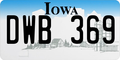 IA license plate DWB369