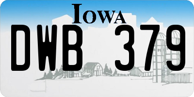 IA license plate DWB379