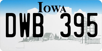 IA license plate DWB395