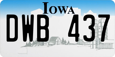 IA license plate DWB437