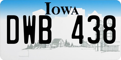 IA license plate DWB438