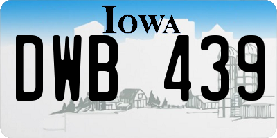 IA license plate DWB439