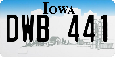 IA license plate DWB441