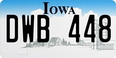 IA license plate DWB448