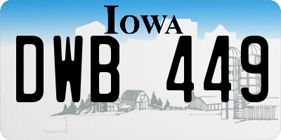 IA license plate DWB449
