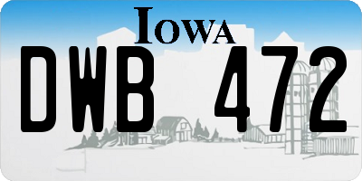 IA license plate DWB472