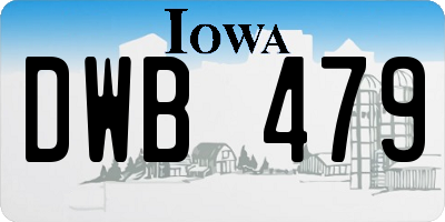 IA license plate DWB479